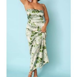 REFORMATION Frankie Silk Maxi Dress in Tea Garden Size US 8
